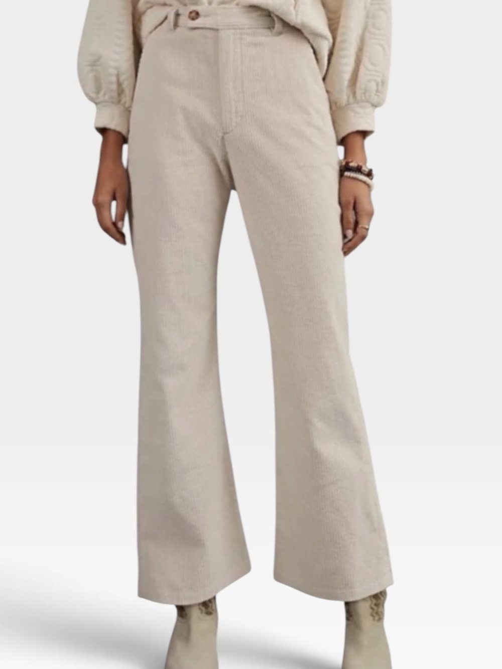 Levis Math Club Flare Leg Pants Women 27 Beige High Rise 70’s Corduroy